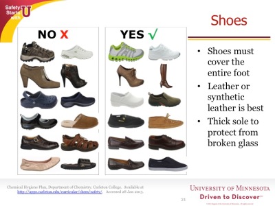 Safety moment example about footwear