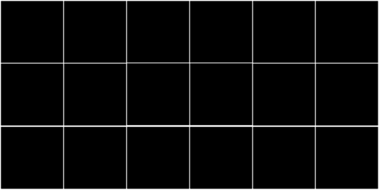 Pictured is an image of evenly spaced black squares are arranged in a grid format. 